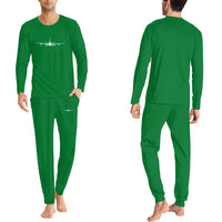Thumbnail for Airbus A340 Silhouette men pajamas - Green