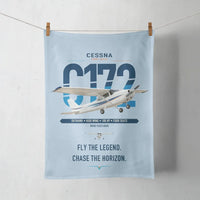 Thumbnail for Cessna 172 Skyhawk design on light blue towel