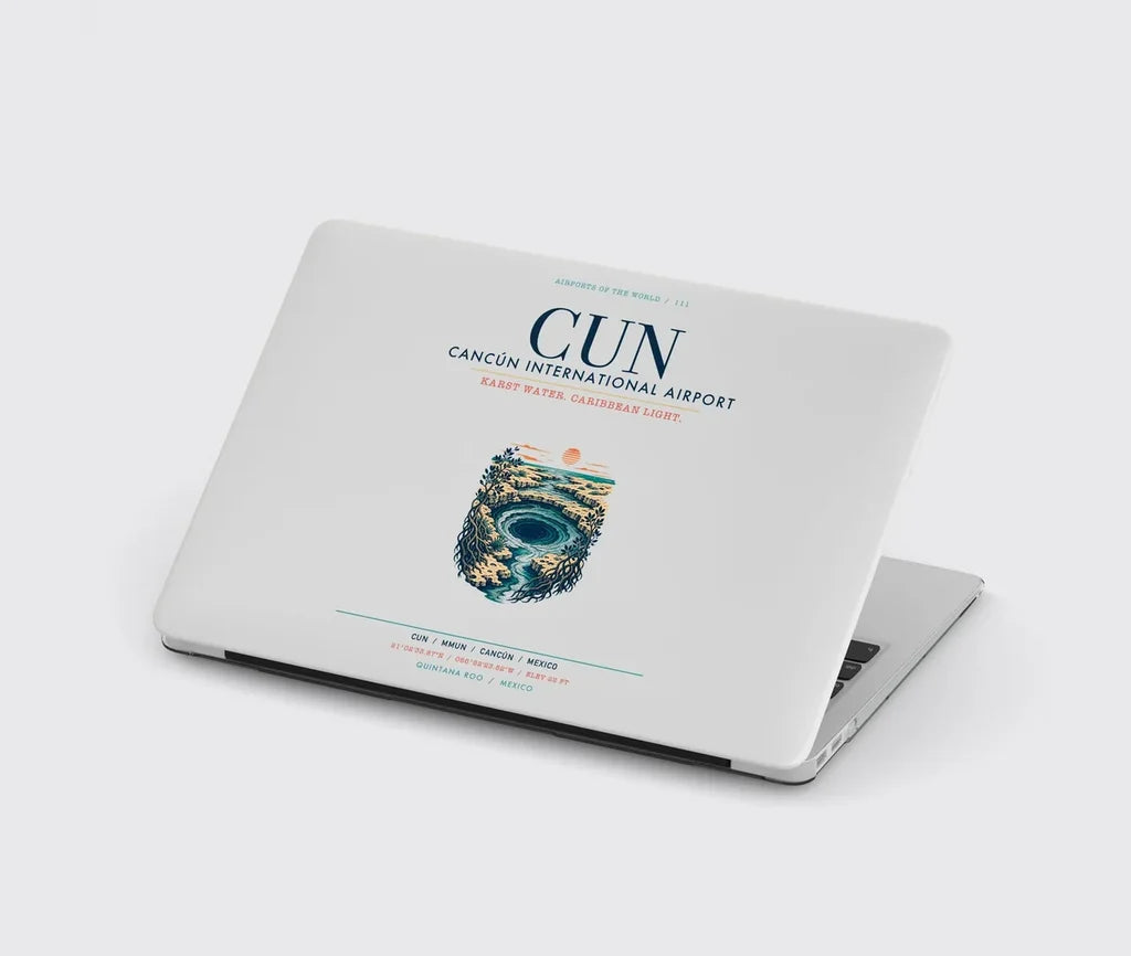 Cancún International Airport (CUN) design on light gray MacBook case