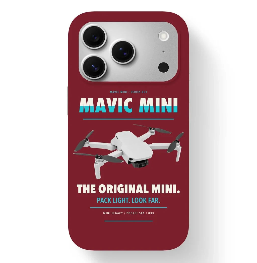 DJI Mavic Mini Case design on dark red iphone case