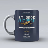 Thumbnail for Air Tractor AT-802F design on dark blue ceramic mug, double-side print