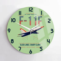 Thumbnail for F-11F Tiger design on light green no frame wall clock