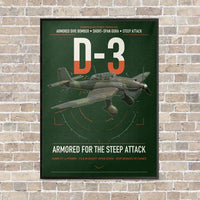 Thumbnail for Junkers Ju 87D-3 vertical canvas print - framed - dark green background