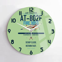 Thumbnail for Air Tractor AT-802F Fire Boss design on light green no frame wall clock