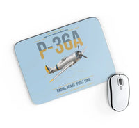 Thumbnail for P-36A Hawk design on light blue rectangle mouse pad