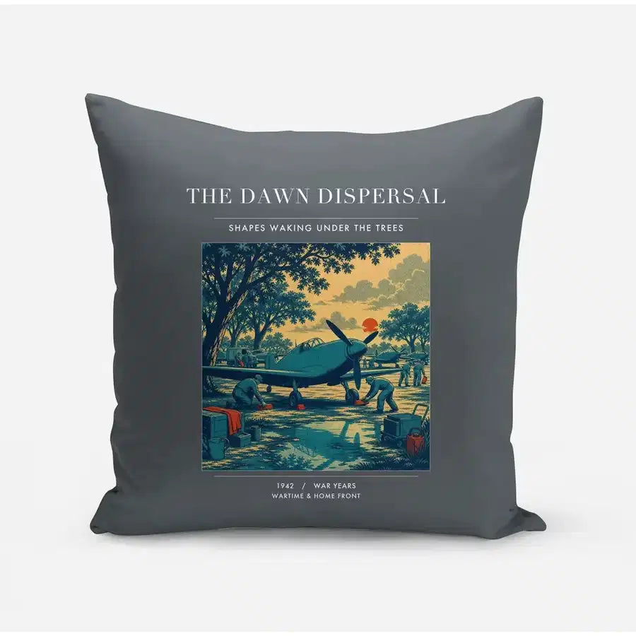 VINTAGE G4531 - The Dawn Dispersal - Designed Pillows design on gray