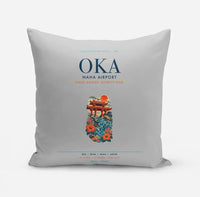 Thumbnail for Naha Airport (OKA) design on light gray pillow