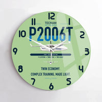 Thumbnail for Tecnam P2006T design on light green no frame wall clock