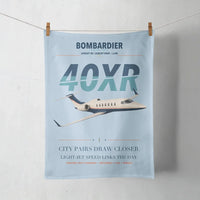 Thumbnail for Bombardier Learjet 40XR design on light blue towel