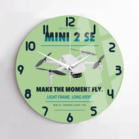 Thumbnail for DJI Mini 2 SE design on light green no frame wall clock
