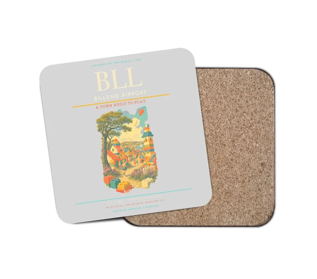 Billund Airport BLL Coaster 1-Piece - Light Gray