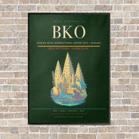 Thumbnail for Modibo Keita International Airport BKO — Bamako vertical canvas print - framed - dark green background