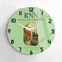 Thumbnail for Bornholm Airport (RNN) design on light green no frame wall clock