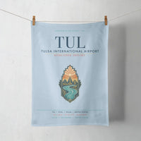 Thumbnail for Tulsa International Airport (TUL) design on light blue towel