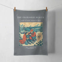 Thumbnail for VINTAGE G4281 - The Snowshoe Rescue - Designed Towels design on gray