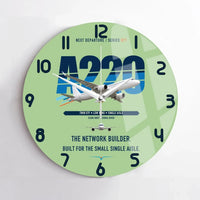 Thumbnail for Airbus A220-300 design on light green no frame wall clock