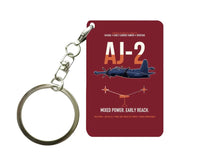 Thumbnail for AJ-2 Savage Tanker design on dark red designed key chain, double-side print