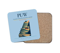 Thumbnail for Pullman–Moscow Regional Airport (PUW) design on light blue 1 piece coaster