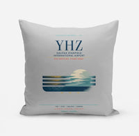Thumbnail for Halifax Stanfield International Airport (YHZ) design on light gray pillow