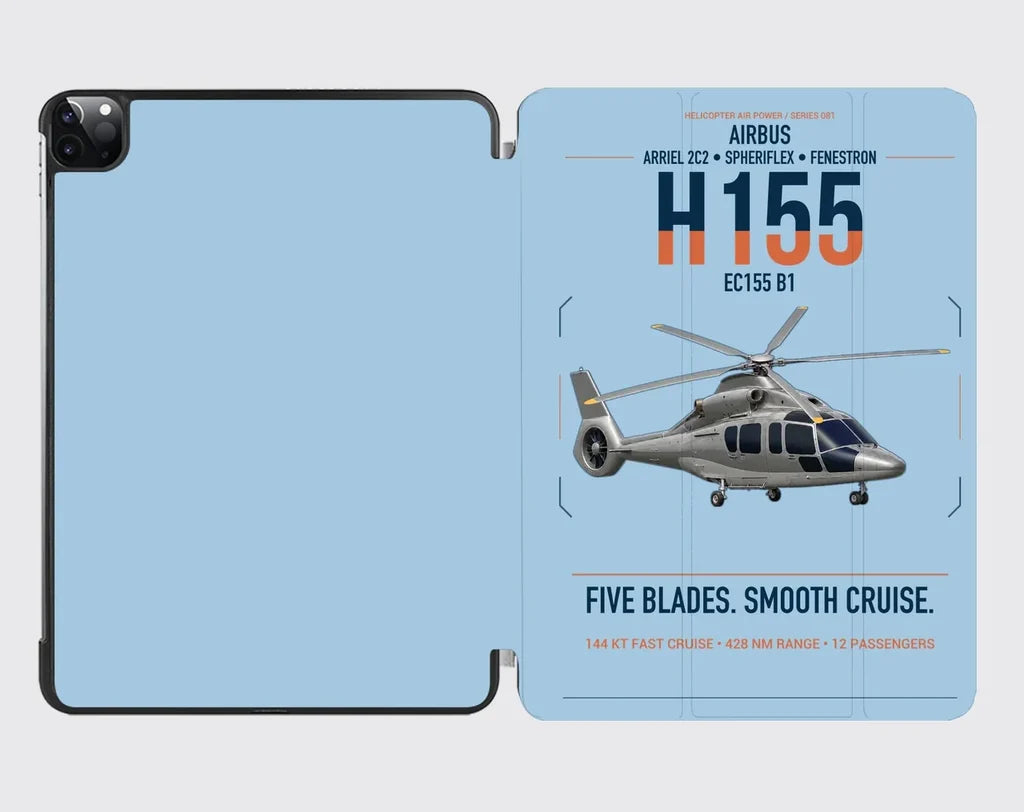 Airbus H155 EC155 B1 design on light blue ipad tablet case