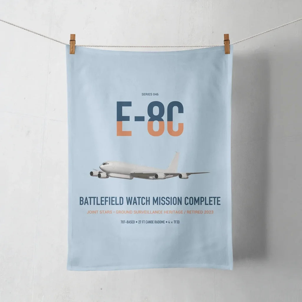 E-8C Joint STARS design on light blue towel