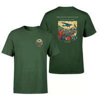 Thumbnail for VINTAGE G4445 - The Grape Harvest Hop - Double-Side T-Shirt design on darkgreen double side t shirt