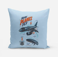 Thumbnail for How Planes Fly V2 design on light blue pillow