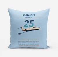 Thumbnail for Bombardier Learjet 25 design on light blue pillow