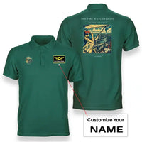 Thumbnail for VINTAGE G4194 - The Fire Watch Flight - Double-Side Polo T-Shirt design on green+name