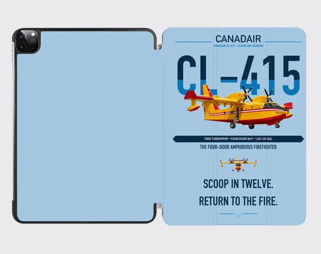 Canadair CL-415 design on light blue ipad tablet case