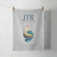 Thumbnail for Santorini Airport (JTR) design on light gray towel