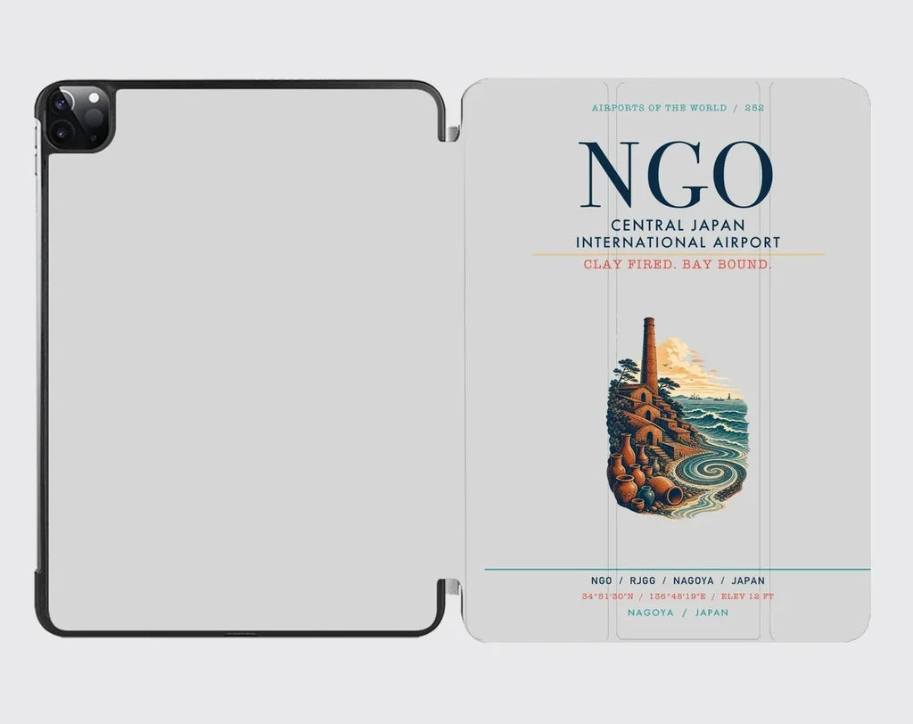 Central Japan International Airport (NGO) design on light gray ipad tablet case