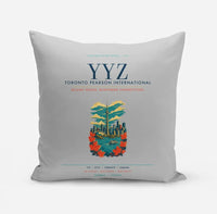 Thumbnail for Toronto Pearson International Airport (YYZ) design on light gray pillow