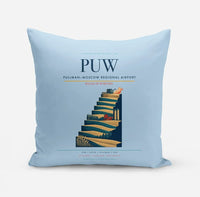 Thumbnail for Pullman–Moscow Regional Airport (PUW) design on light blue pillow