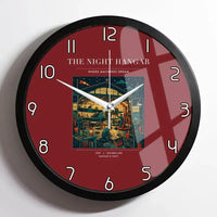 Thumbnail for VINTAGE G4049 - The Night Hangar - Designed Wall Clocks design on darkred framed