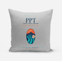 Thumbnail for Tahiti Faa'a Airport (PPT) design on light gray pillow