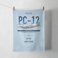 Thumbnail for Pilatus PC-12 PRO design on light blue towel