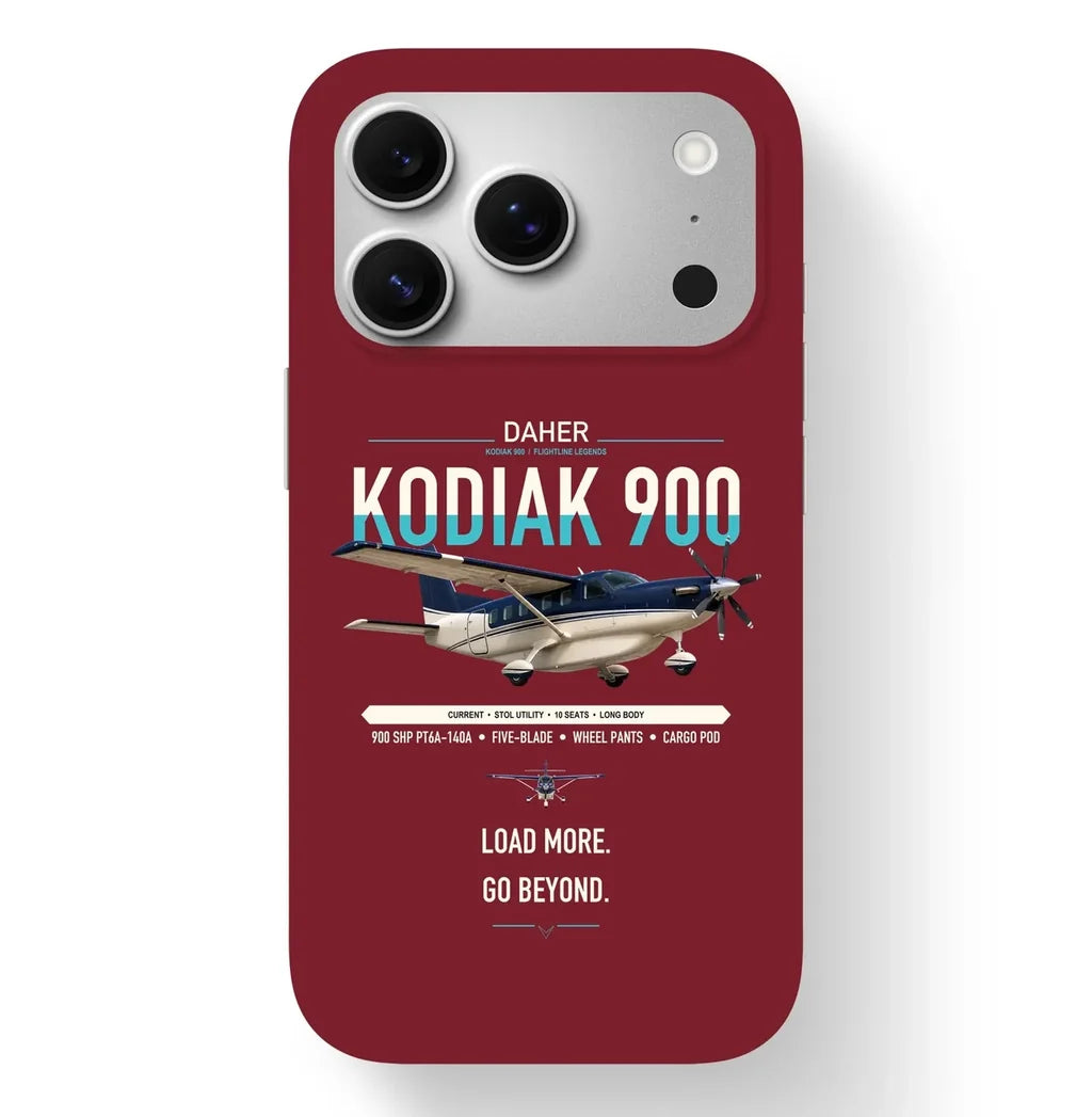 Daher Kodiak 900 design on dark red magsafe iphone case, for iPhone 17 Pro