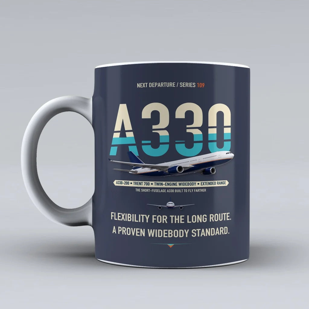 A330-200 Mug design on dark blue airbus
