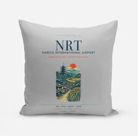 Thumbnail for Tokyo Narita International Airport (NRT) design on light gray pillow