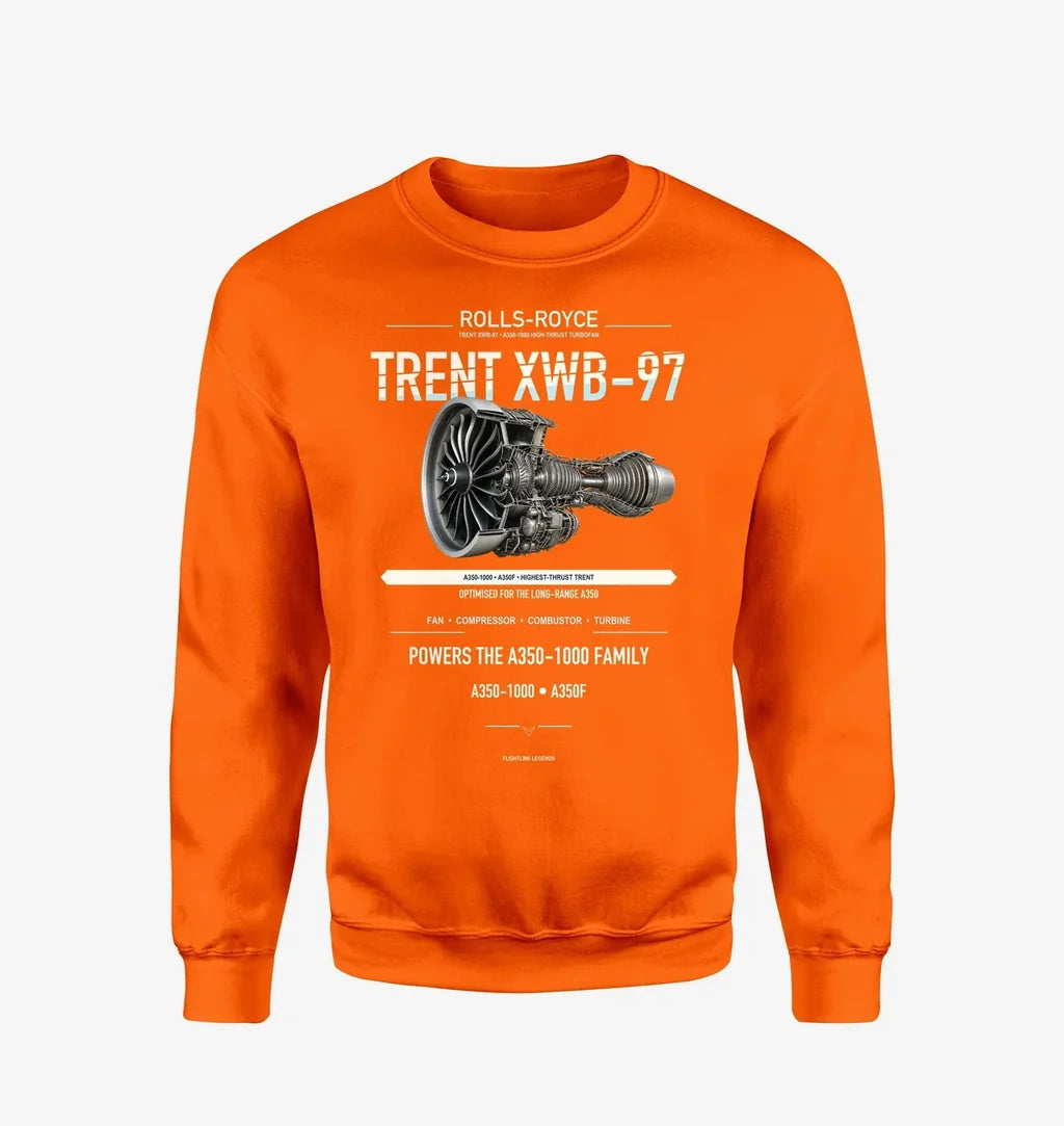 TRENT XWB-97 design on orange sweatshirt