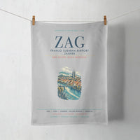Thumbnail for Franjo Tuđman Airport Zagreb (ZAG) design on light gray towel