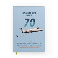 Thumbnail for Bombardier Learjet 70 design on light blue notebook