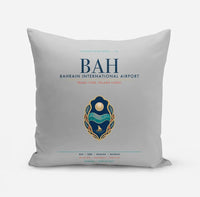 Thumbnail for Bahrain International Airport (BAH) design on light gray pillow