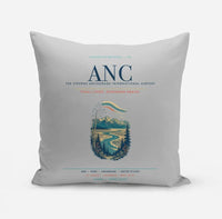 Thumbnail for Ted Stevens Anchorage International Airport (ANC) design on light gray pillow