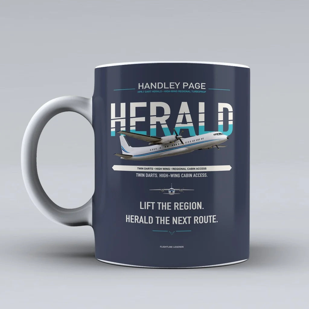 Page HPR.7 Dart Herald Mug design on dark blue handley