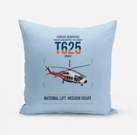 Thumbnail for Turkish Aerospace T625 Gökbey design on light blue pillow