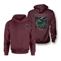 Thumbnail for VINTAGE G4248 - The Night Freight Departure - Double-Side Hoodie design on darkred double side