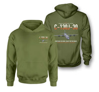 Thumbnail for C-130J-30 Super Hercules design on green army double-side hoodie, double-side print