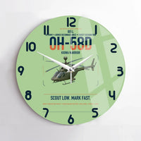 Thumbnail for Bell OH-58D Kiowa Warrior design on light green no frame wall clock